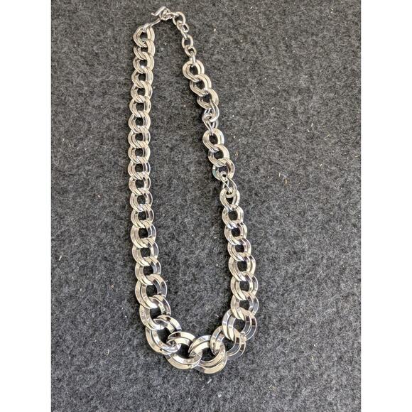 Chunky cable link costume chain necklace Silver Color,18 Inches - Picture 1 of 8